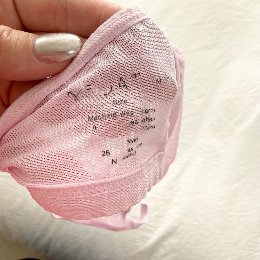 Negative Underwear Sieve Racerback Mesh Bra Pink Sheer Wireless Bralette XS - Picture 4 of 4